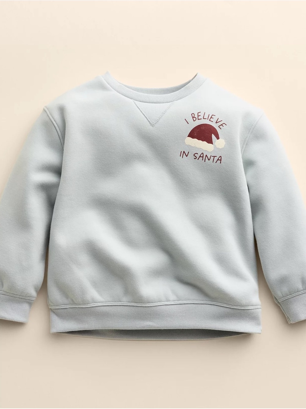 Little Co - Light Blue 'I Believe in Santa' Holiday Sweatshirt - 12M